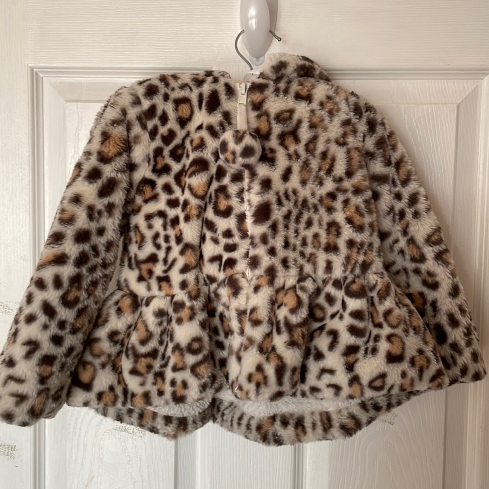 Mud Pie Medium (2T-3T) Hooded Leopard Jacket